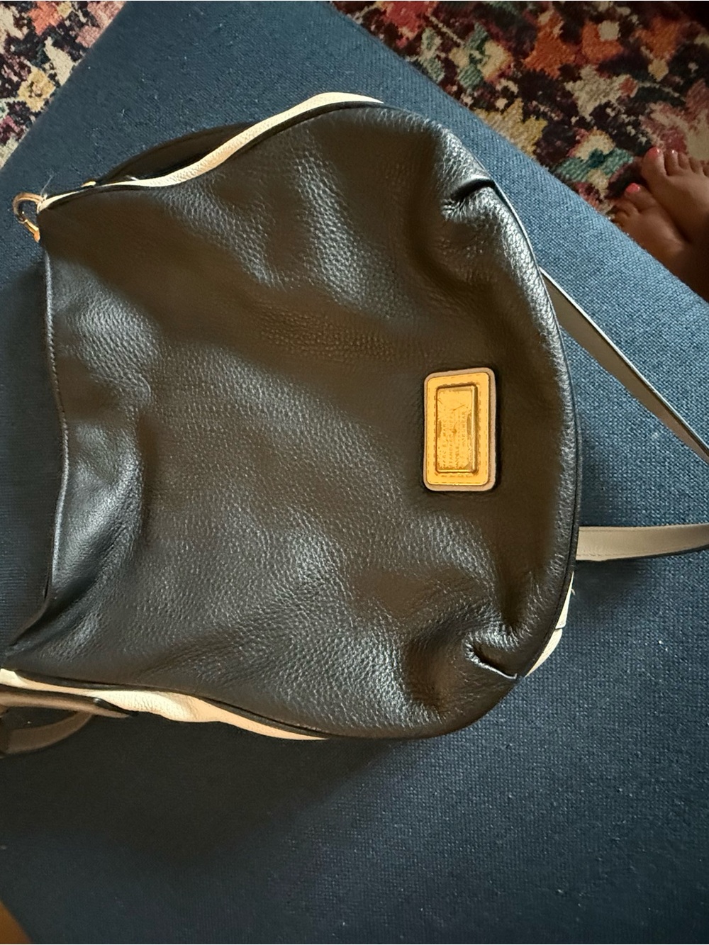 Marc by Marc Jacobs Black Shoulder Bag with Cream Trim